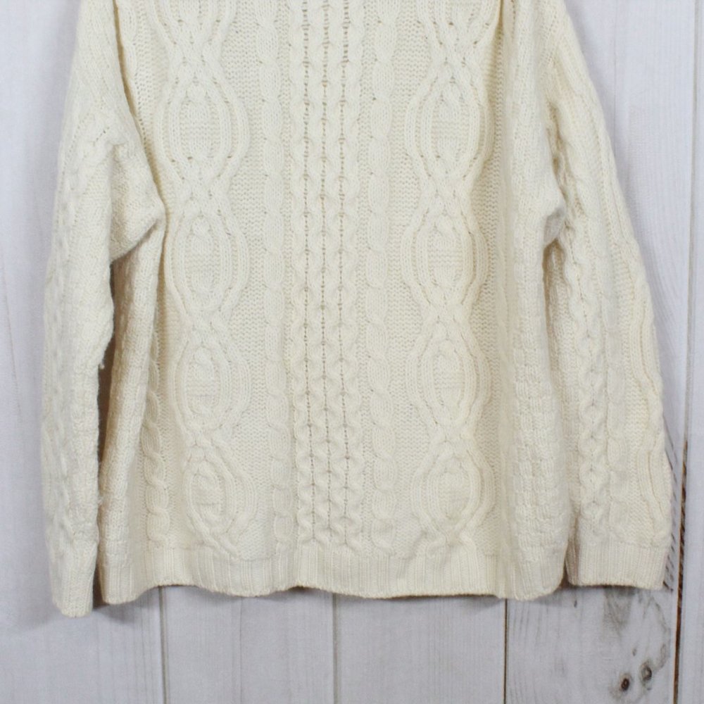 ARAN CRAFTS Merino Wool Full Zip Knit Sweater Sz L - Picture 7 of 12